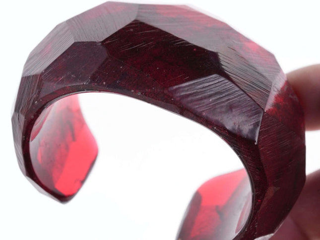 Groovy Vintage Faceted Lucite Cuff bracelet - Estate Fresh Austin