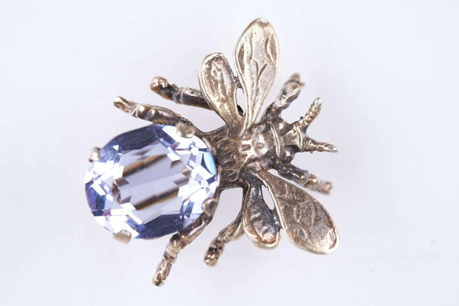 Guglielmo Cini(1903-1979) Sterling Gemstone bee brooch n pin - Estate Fresh Austin