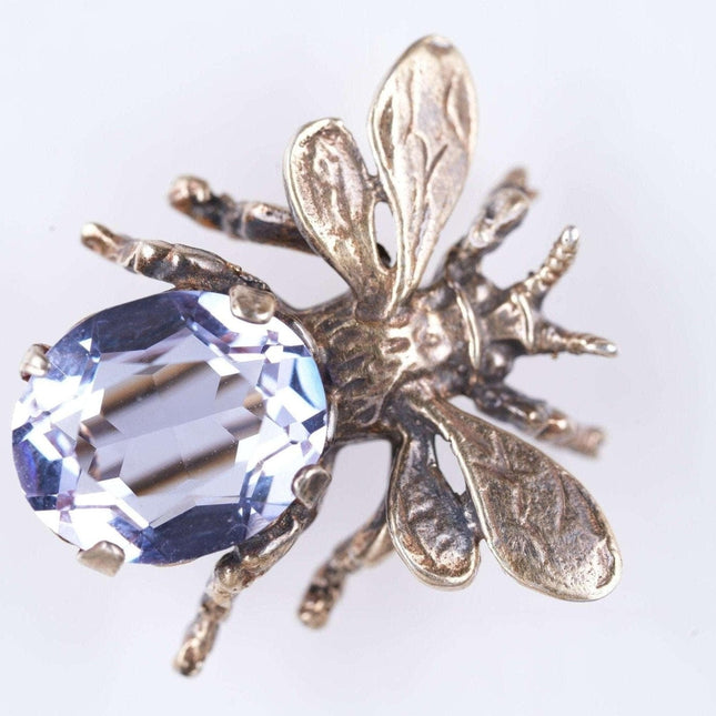 Guglielmo Cini(1903 - 1979) Sterling Gemstone bee brooch n pin - Estate Fresh Austin