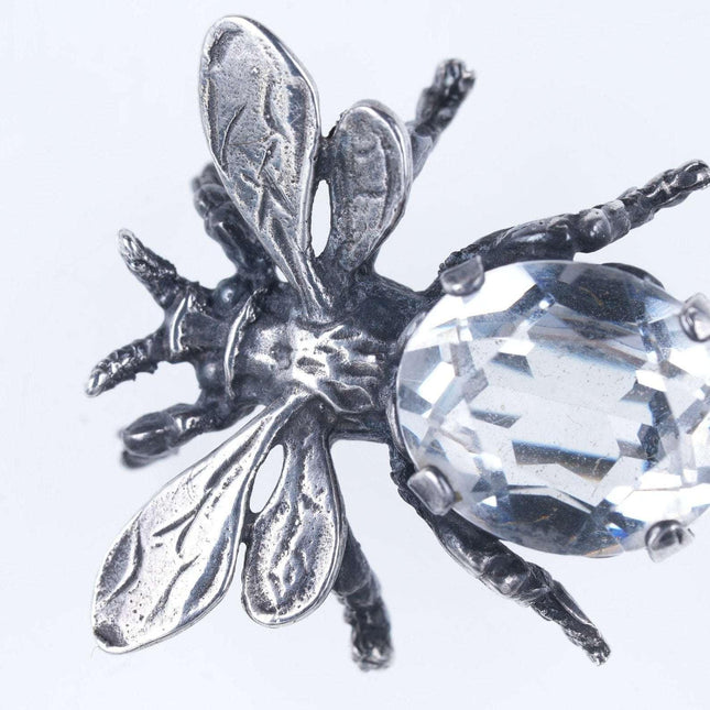 Guglielmo Cini(1903 - 1979) Sterling Gemstone bee brooch pin - Estate Fresh Austin