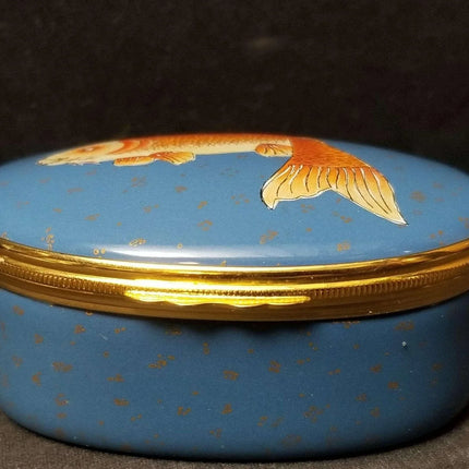Halcyon Days Trinket Box Koi from 1993 Motorola Board of Directors Meeting Beiji - Estate Fresh Austin