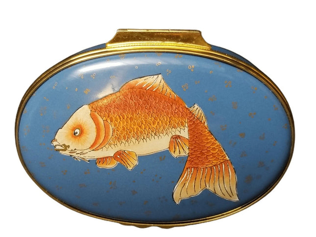 Halcyon Days Trinket Box Koi from 1993 Motorola Board of Directors Meeting Beiji - Estate Fresh Austin