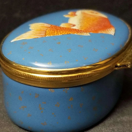 Halcyon Days Trinket Box Koi from 1993 Motorola Board of Directors Meeting Beiji - Estate Fresh Austin