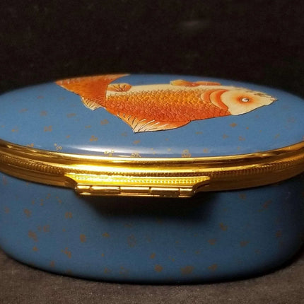 Halcyon Days Trinket Box Koi from 1993 Motorola Board of Directors Meeting Beiji - Estate Fresh Austin