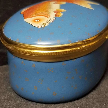Halcyon Days Trinket Box Koi from 1993 Motorola Board of Directors Meeting Beiji - Estate Fresh Austin