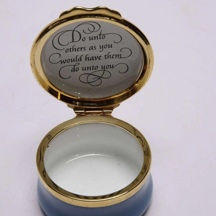 Halcyon Days Trinket Box The Golden Rule Do onto Others Mary Kay 2000 Millennium - Estate Fresh Austin