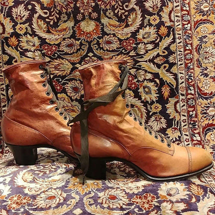 Hamilton Brown American Lady Special Victorian High Top Ladies Boots in incredib - Estate Fresh Austin