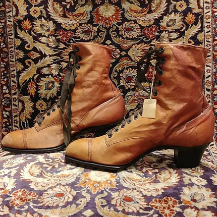 Hamilton Brown American Lady Special Victorian High Top Ladies Boots in incredib - Estate Fresh Austin