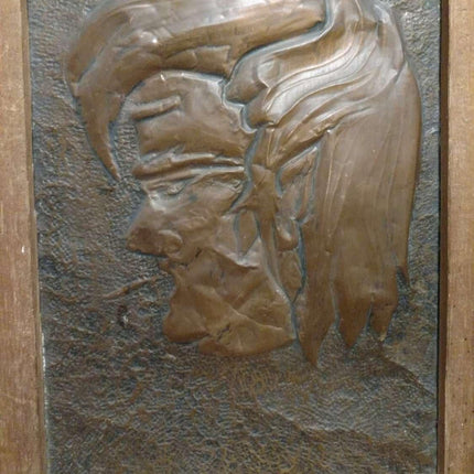 Hand Hammered Copper Man With Beatnik wall Art c.1960's - Estate Fresh Austin