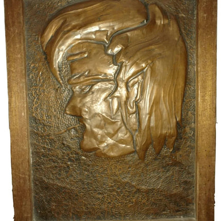 Hand Hammered Copper Man With Beatnik wall Art c.1960's - Estate Fresh Austin