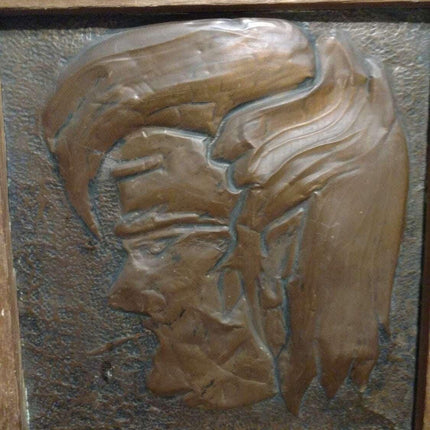 Hand Hammered Copper Man With Beatnik wall Art c.1960's - Estate Fresh Austin