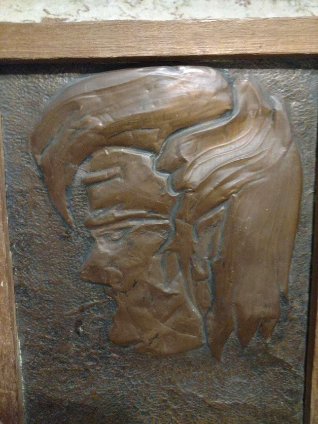 Hand Hammered Copper Man With Beatnik wall Art c.1960's - Estate Fresh Austin