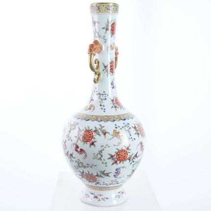 Hand Painted Chinese Famille rose vase - Estate Fresh Austin