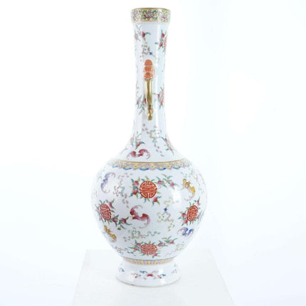 Hand Painted Chinese Famille rose vase - Estate Fresh Austin