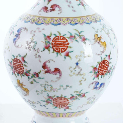 Hand Painted Chinese Famille rose vase - Estate Fresh Austin