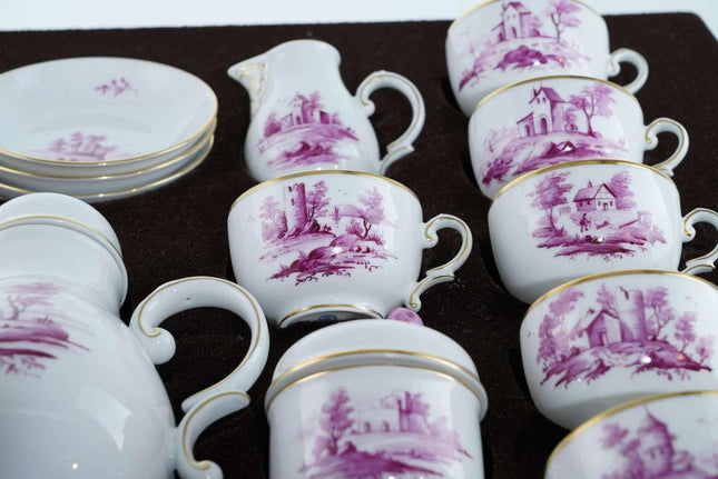 Hand Painted Hochst Porcelain Coffee Set in box - Estate Fresh Austin