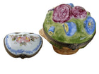 Hand Painted Limoges Trinket Boxes Flower basket and painted roses - Estate Fresh Austin