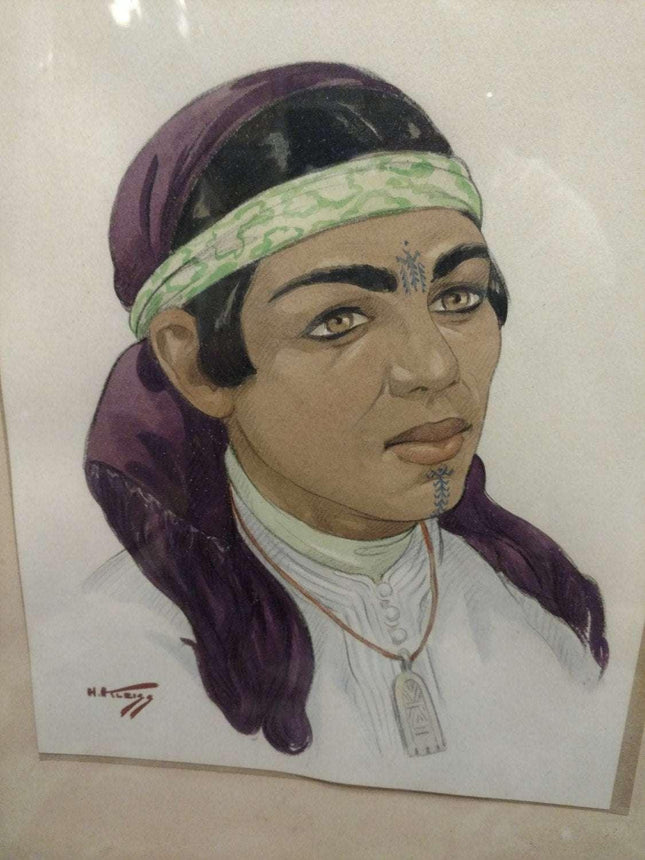 Hans Kleiss LISTED Artist (1901-1973) 2 signed Mid Century Watercolor Paintings - Estate Fresh Austin