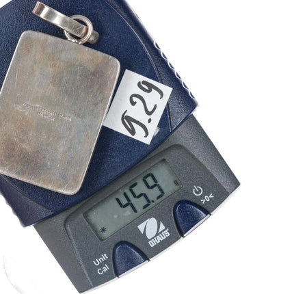 Hanson Moogie Smith Navajo silver Stone/Shell/Ironwood cobblestone pendant - Estate Fresh Austin