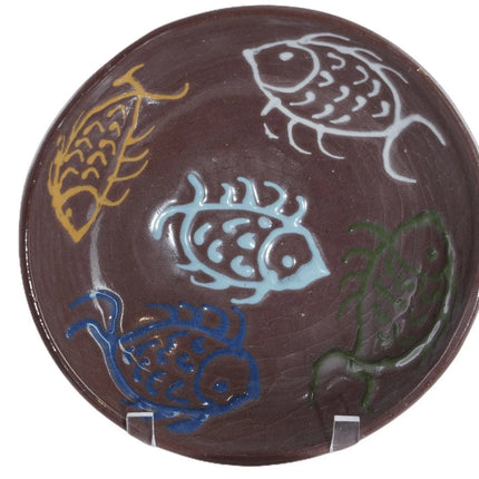 Harding Black (1912-2004) Texas Studio Art pottery Tubelined Squeeze bag decorat - Estate Fresh Austin