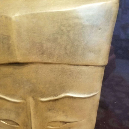 Harris Strong Tile "Ancestor I" Listed Artist Good Egyptian/Asian Mask Pottery M - Estate Fresh Austin