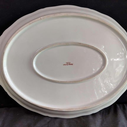 Haviland Schleiger 842 Platter Roses Bows Double Gold 16.75" x 11.25" - Estate Fresh Austin