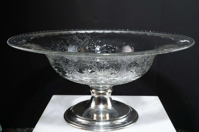 Hawkes Sterling Base Cut Glass Centerpiece compote - Estate Fresh Austin