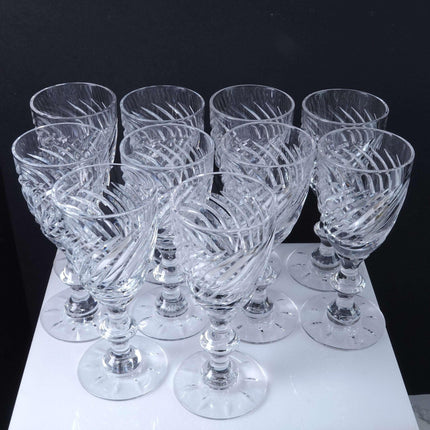 Hawkes Twist Cut Crystal Wine Goblets (10) 5 5/16" - Estate Fresh Austin