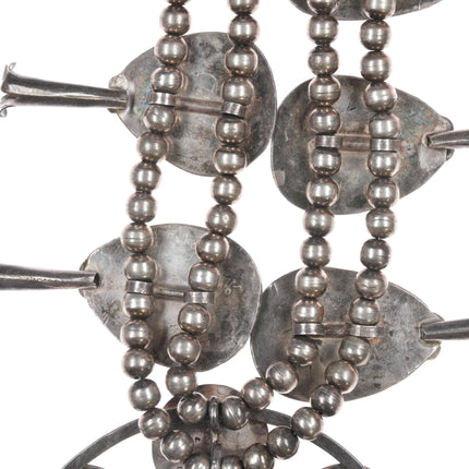 Heavy 1970's Art Tafoya Yaqui Sterling high grade turquoise squash blossom necklace - Estate Fresh Austin