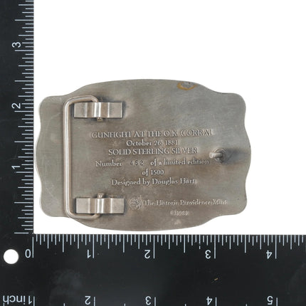 Heavy Sterling Belt buckle Gunfight at the OK Corral 100 Anniversary - Estate Fresh Austin