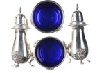 Heavy Sterling Cobalt lined salt and pepper set - Estate Fresh Austin
