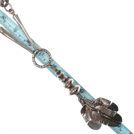 Heavy vintage Native American sterling feather necklace - Estate Fresh Austin