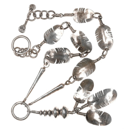 Heavy vintage Native American sterling feather necklace - Estate Fresh Austin