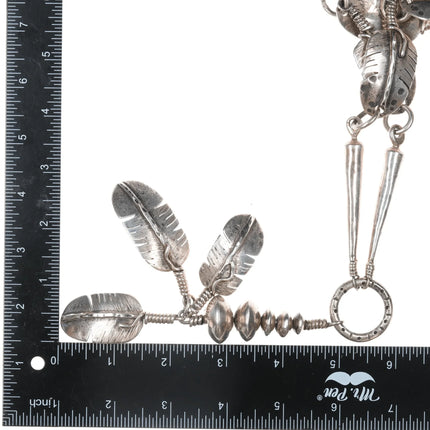 Heavy vintage Native American sterling feather necklace - Estate Fresh Austin