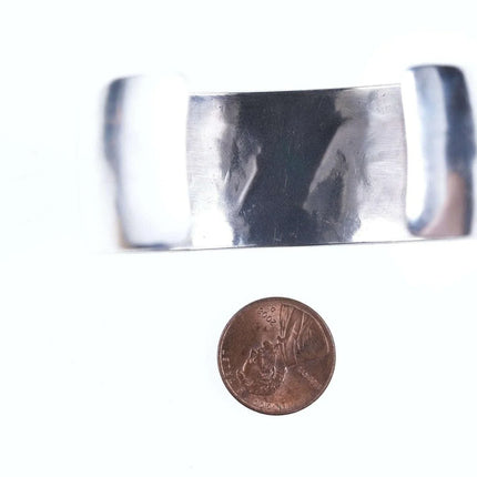 Heavy Vintage Native American Sterling Shadowbox cuff bracelet - Estate Fresh Austin