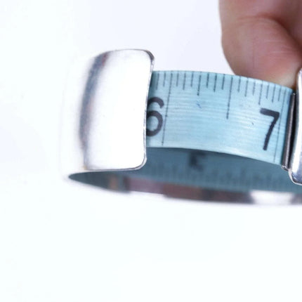 Heavy Vintage Native American Sterling Shadowbox cuff bracelet - Estate Fresh Austin