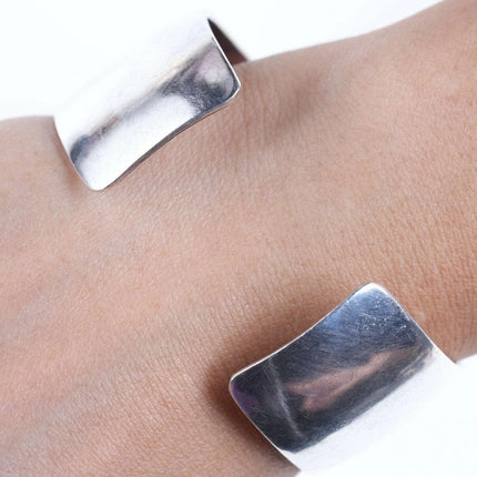 Heavy Vintage Native American Sterling Shadowbox cuff bracelet - Estate Fresh Austin