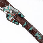 Helen & Lincoln Zunie Horse channel inlay sterling ranger belt buckle set - Estate Fresh Austin