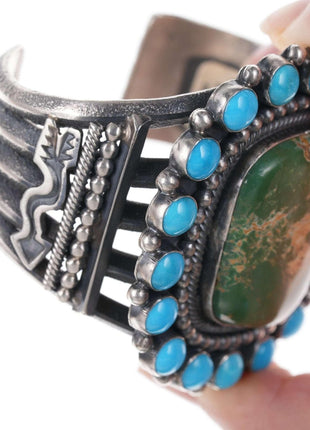 Hemerson Brown Navajo Sterling Royston/Sleeping Beauty turquoise Cuff Bracelet - Estate Fresh Austin