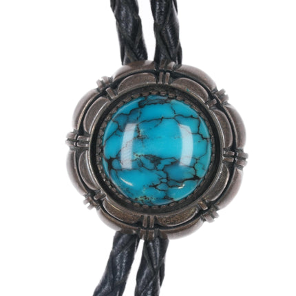 Herbert Begay Sterling and Skyhorse turquoise bolo tie - Estate Fresh Austin