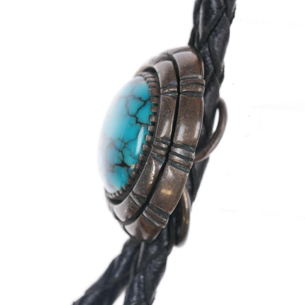 Herbert Begay Sterling and Skyhorse turquoise bolo tie - Estate Fresh Austin