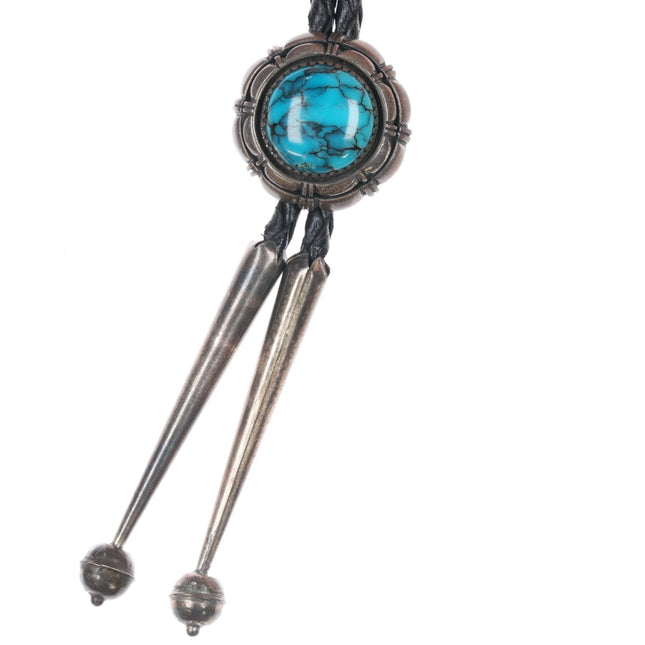 Herbert Begay Sterling and Skyhorse turquoise bolo tie - Estate Fresh Austin