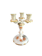Herend Fortuna Candleabra Rust Butterflies Chinoiserie Pattern Gilding Peach Bor - Estate Fresh Austin