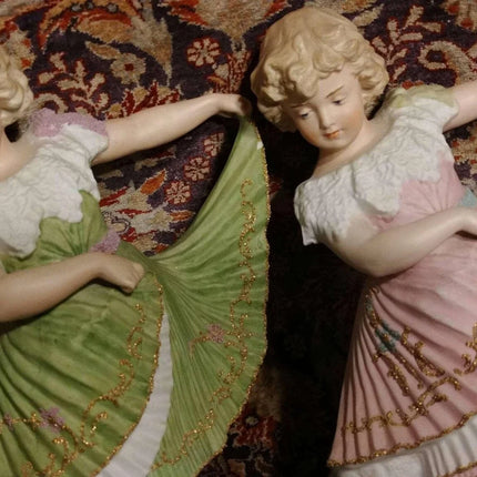 Heubach Piano Baby Ballerina figurines Victorian Bisque 13" Tall c.1890 - Estate Fresh Austin