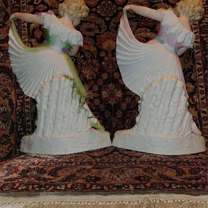 Heubach Piano Baby Ballerina figurines Victorian Bisque 13" Tall c.1890 - Estate Fresh Austin