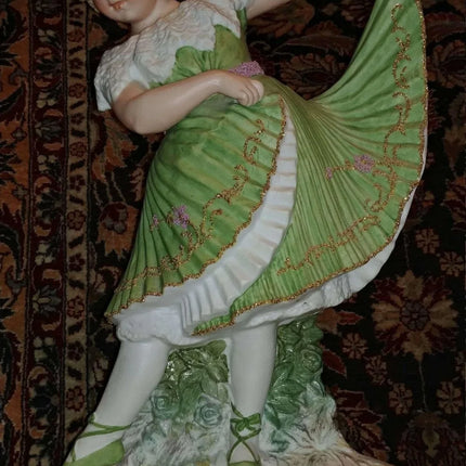 Heubach Piano Baby Ballerina figurines Victorian Bisque 13" Tall c.1890 - Estate Fresh Austin