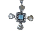 HOB Mexican sterling Silver Cross pendant w/Mother of pearl - Estate Fresh Austin