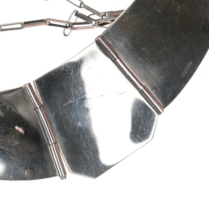 Hopi Overlay Mediterranean coral bib necklace in sterling - Estate Fresh Austin