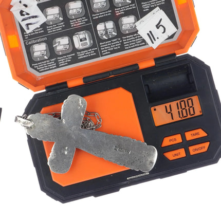 Horace Iule (1901-1978) Zuni Huge cast sterling and turquoise cross pendant - Estate Fresh Austin