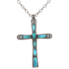 Horace Iule Zuni (1901-1978) Large silver and turquoise cross w/Necklace - Estate Fresh Austin
